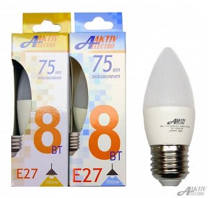 Лампа светодиодная LED-C37-REGULAR  8Вт 175-265В Е27 3000К 700Лм Свеча