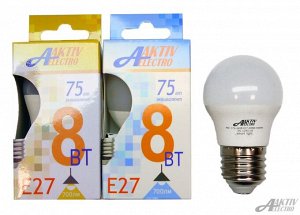 Лампа светодиодная LED-G45-REGULAR  8Вт 175-265В Е27 3000К 700Лм Шар