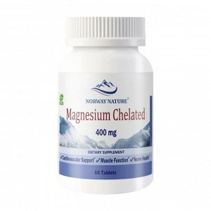 Магний NORWAY NATURE Magnesium Chelated (Glycinate) 200мг - 60 таб.