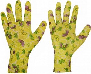 Перчатки садовые с покрытием желтые 8 размер
