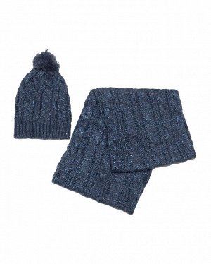 Комплект: шапка/шарф жен. (194245) синий