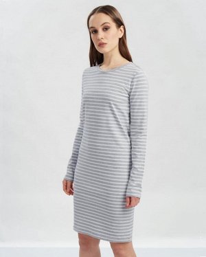 Платье жен. (006903) серый меланж-белый