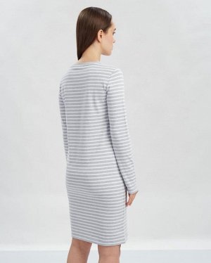 Платье жен. (006903) серый меланж-белый
