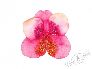 Орхидея "Модный бархат" розовая с бисером на прищепке, d 14 см