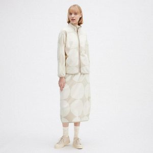 UNIQLO - флисовая куртка на молнии дизайн Marimekko - 02 LIGHT GRAY