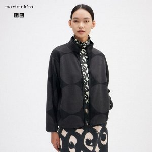 UNIQLO - флисовая куртка на молнии дизайн Marimekko - 08 DARK GRAY