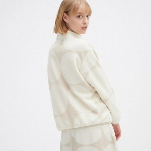 UNIQLO - флисовая куртка на молнии дизайн Marimekko - 02 LIGHT GRAY