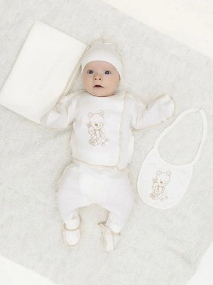 Комплект для новорожденного с кофточкой 8 предметов цвет Молочный (Мишка)
