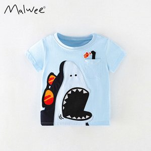 Детская футболка с принтом Акула