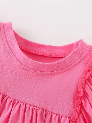 Детская розовая блуза с коротким рукавом