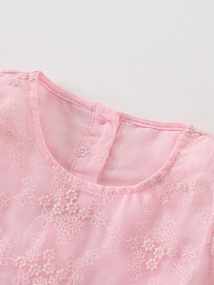 Детское розовое платье без рукавов