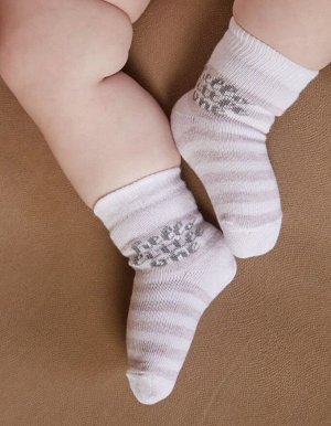 Носки для новорожденных малышей 3 пары цвет Розовый рис №2