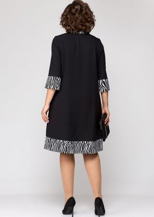 Платье EVA GRANT 7322 черный+принт зебра