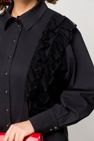 Блуза EVA GRANT 7136-1 черный + кружево