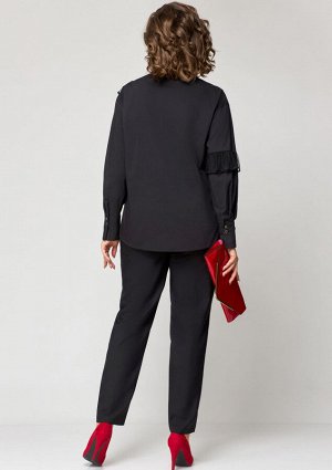 Блуза EVA GRANT 7136-1 черный + кружево