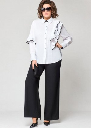 Блуза EVA GRANT 7136-1 белый с черным
