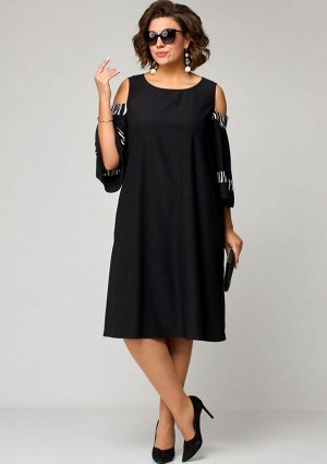 Платье EVA GRANT 7145 черный+зебра