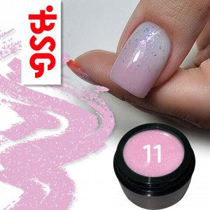 №11 полигель (полижеле/акригель/акриловый гель) от BSG для наращивания и укрепления ногтей, 13 гр