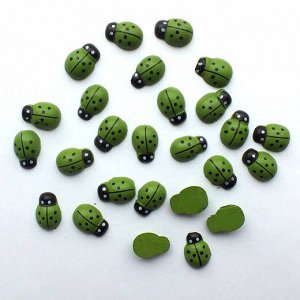 Фигурка - Божья коровка зеленая 1,6см. Без липучки !!!  1уп/30шт.