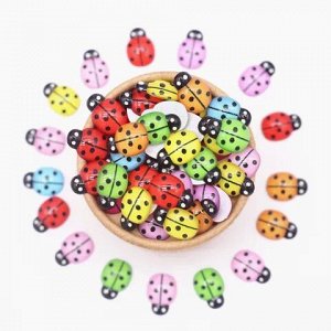 Фигурка - Божья коровка 1,5 см.  Без липучки !!!  1уп/30шт.
