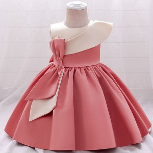 Платье детское для малышки, цвет розовый, с бантом