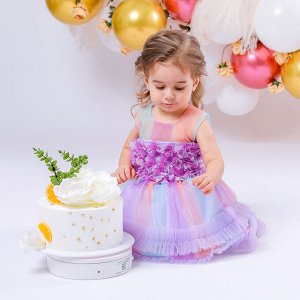 Платье детское для маленьких принцесс, цвет фиолетовый, с принтом