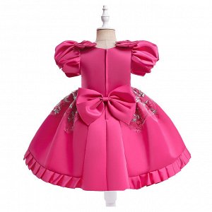Платье детское для маленьких принцесс, цвет фуксия, принт "цветы"