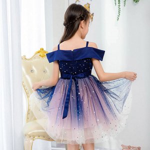 Платье детское для маленьких принцесс, цвет бежевый/розовый, со стразами