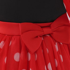 Платье детское для малышки, цвет красный, принт "горошек"