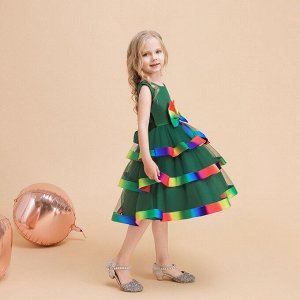 Платье детское для маленьких принцесс, цвет синий, с бантом