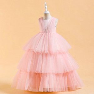 Платье детское без рукавов, цвет светло-розовый