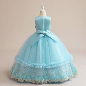 Платье детское бальное, цвет голубой
