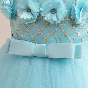 Платье детское бальное, цвет голубой