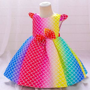Платье детское для малышки, разноцветное, с принтом
