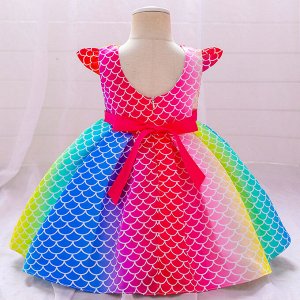 Платье детское для малышки, разноцветное, с принтом