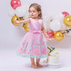 Платье детское для малышки, цвет фиолетовый, принт "цветы"