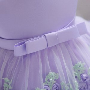 Платье детское для малышки, цвет фиолетовый, принт "цветы"