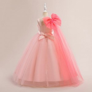 Платье детское бальное с бантом, цвет розовый