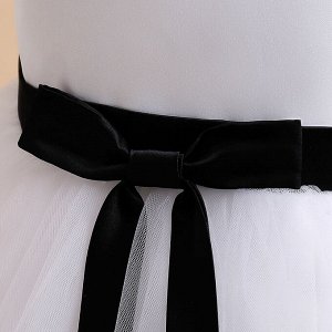Платье детское без рукавов, цвет белый/черный