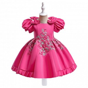 Платье детское для маленьких принцесс, цвет фуксия, принт "цветы"