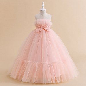 Платье детское с бантом, цвет розовый