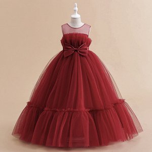 Платье детское с бантом, цвет красный