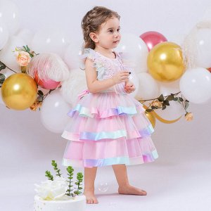 Платье детское для малышки, цвет розовый, с пайетками