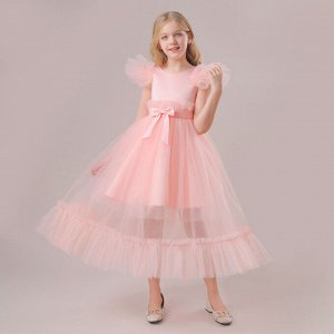 Платье пышное детское, цвет розовый
