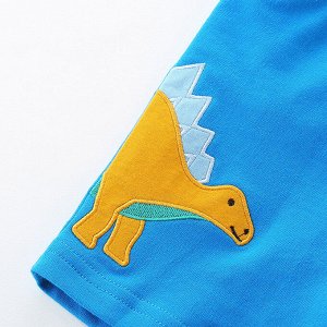 Детские синие шорты с принтом Динозавры