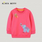 Свитшот для девочки AOSTA BETTY, розовый с принтом