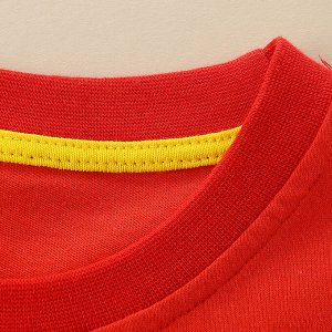 Детская красная футболка с принтом Автомобили