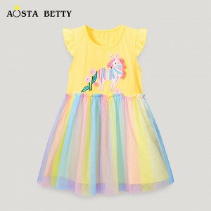 AOSTA BETTY Детское платье без рукавов, с принтом