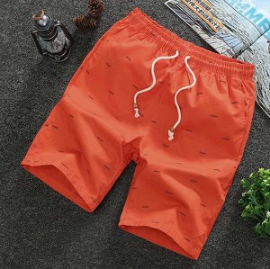 Мужские шорты свободного кроя, дышащие, с принтом, оранжево-красный