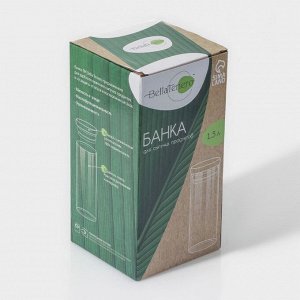 Банка для сыпучих продуктов BellaTenero «Эко», 1.3 л, 10x20.5 см, с бамбуковой крышкой, стекло